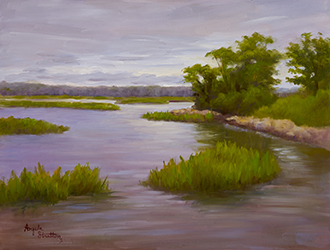 Stratton - Early Morning Clouds - Oil - 12in x 16in