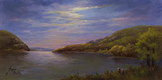 Stratton - Hudson Sunset - Oil - 12in x 24in