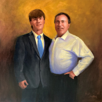 Stratton - Father and Son - Oil - 20in x 20in