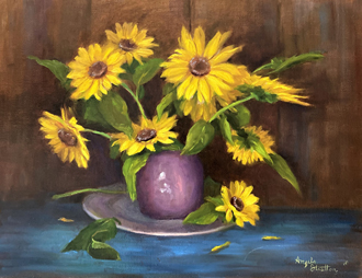 Stratton - Sunflowers - Oil - 14in x 18in